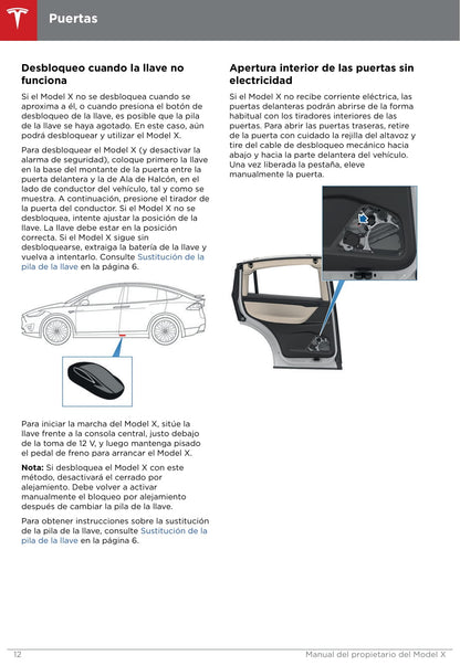 2016-2019 Tesla Model X Gebruikershandleiding | Spaans