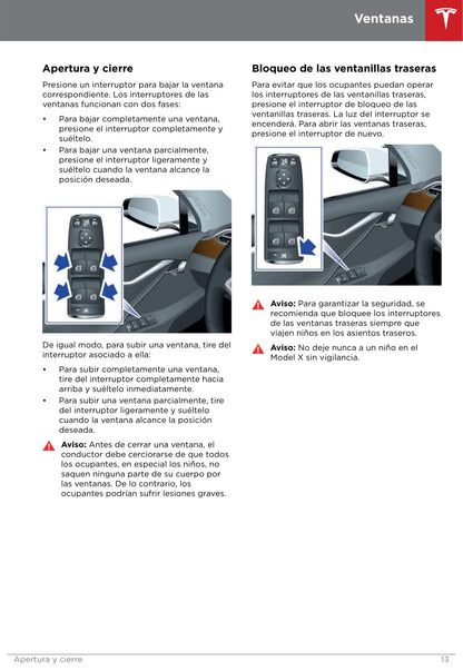 2016-2019 Tesla Model X Owner's Manual | Spanish