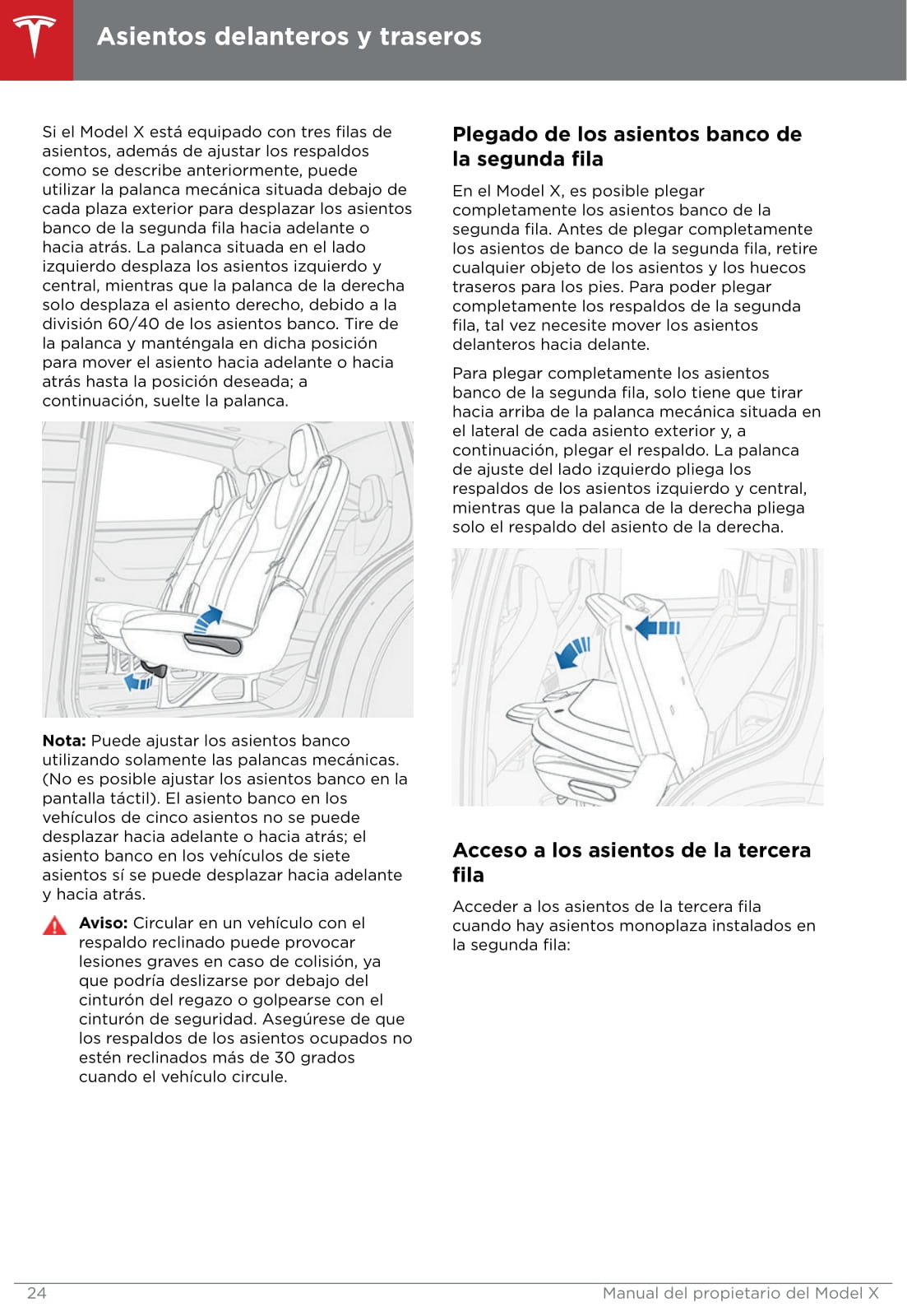 2016-2019 Tesla Model X Owner's Manual | Spanish