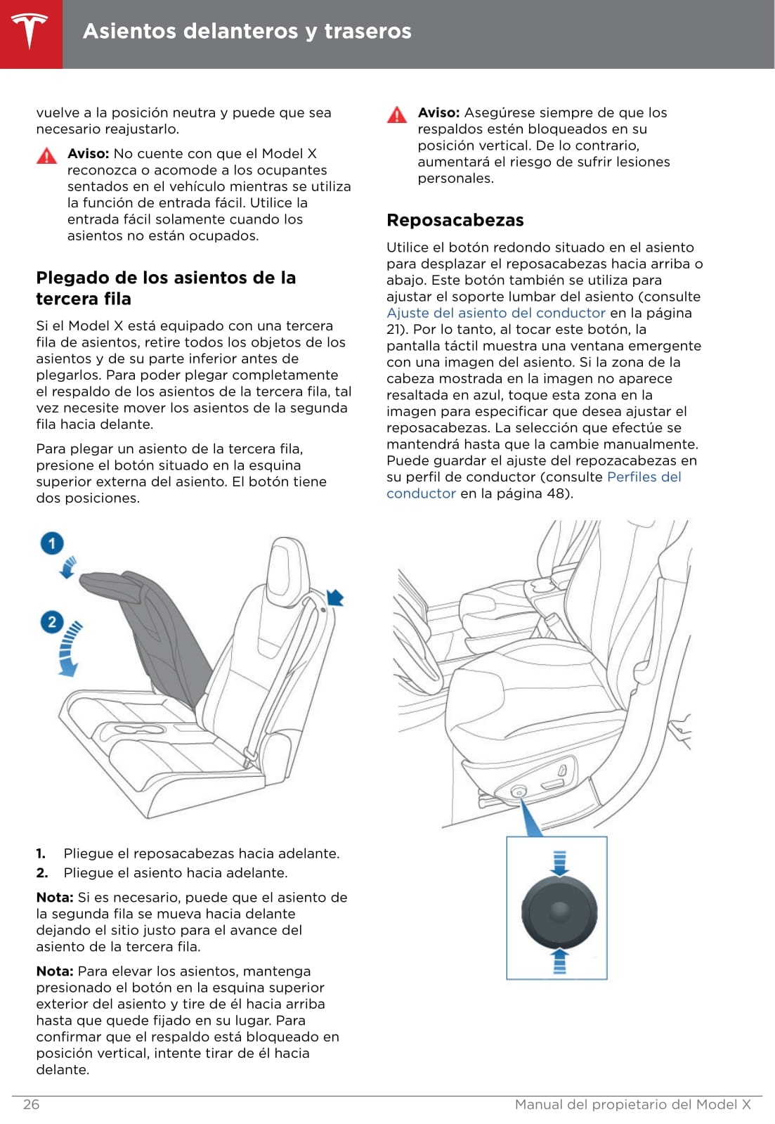 2016-2019 Tesla Model X Owner's Manual | Spanish