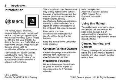 2019 Buick Cascada Gebruikershandleiding | Engels
