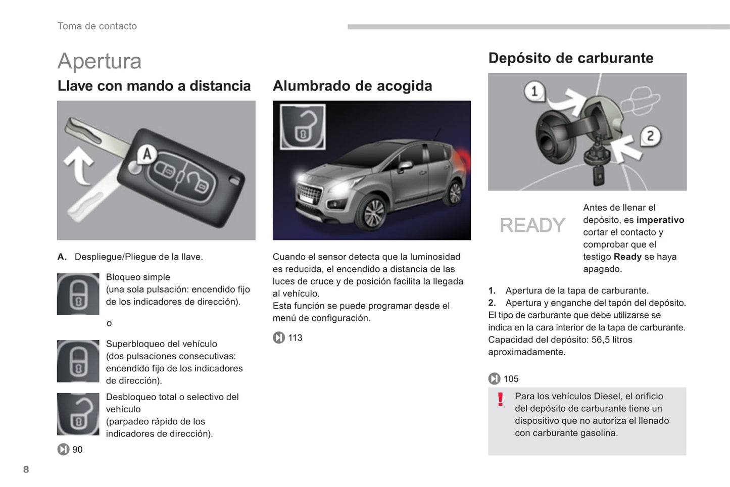 2013-2015 Peugeot 3008 Gebruikershandleiding | Spaans