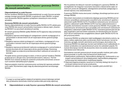 2012-2019 Skoda Rapid Owner's Manual | Polish
