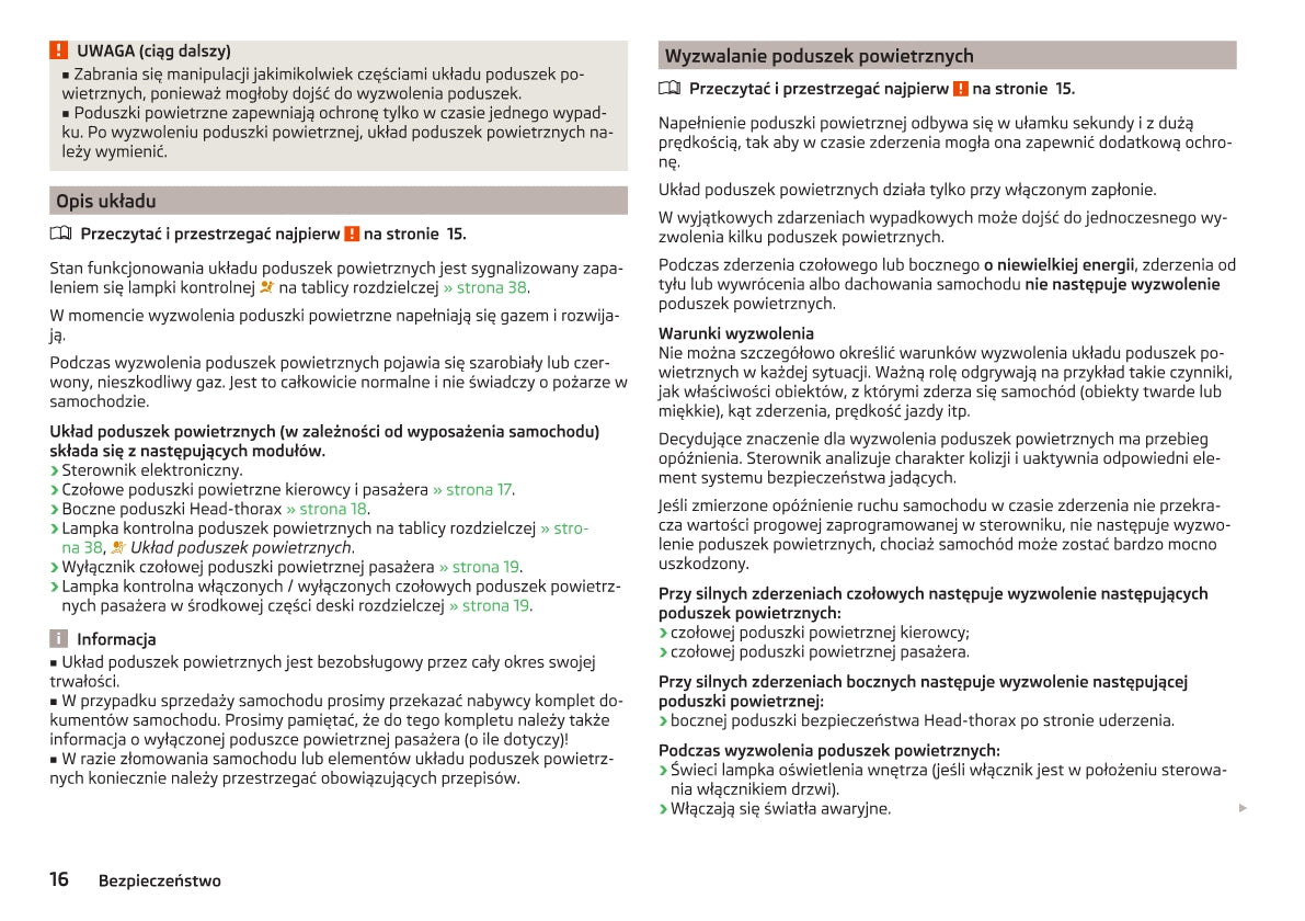 2014-2015 Skoda Citigo Owner's Manual | Polish