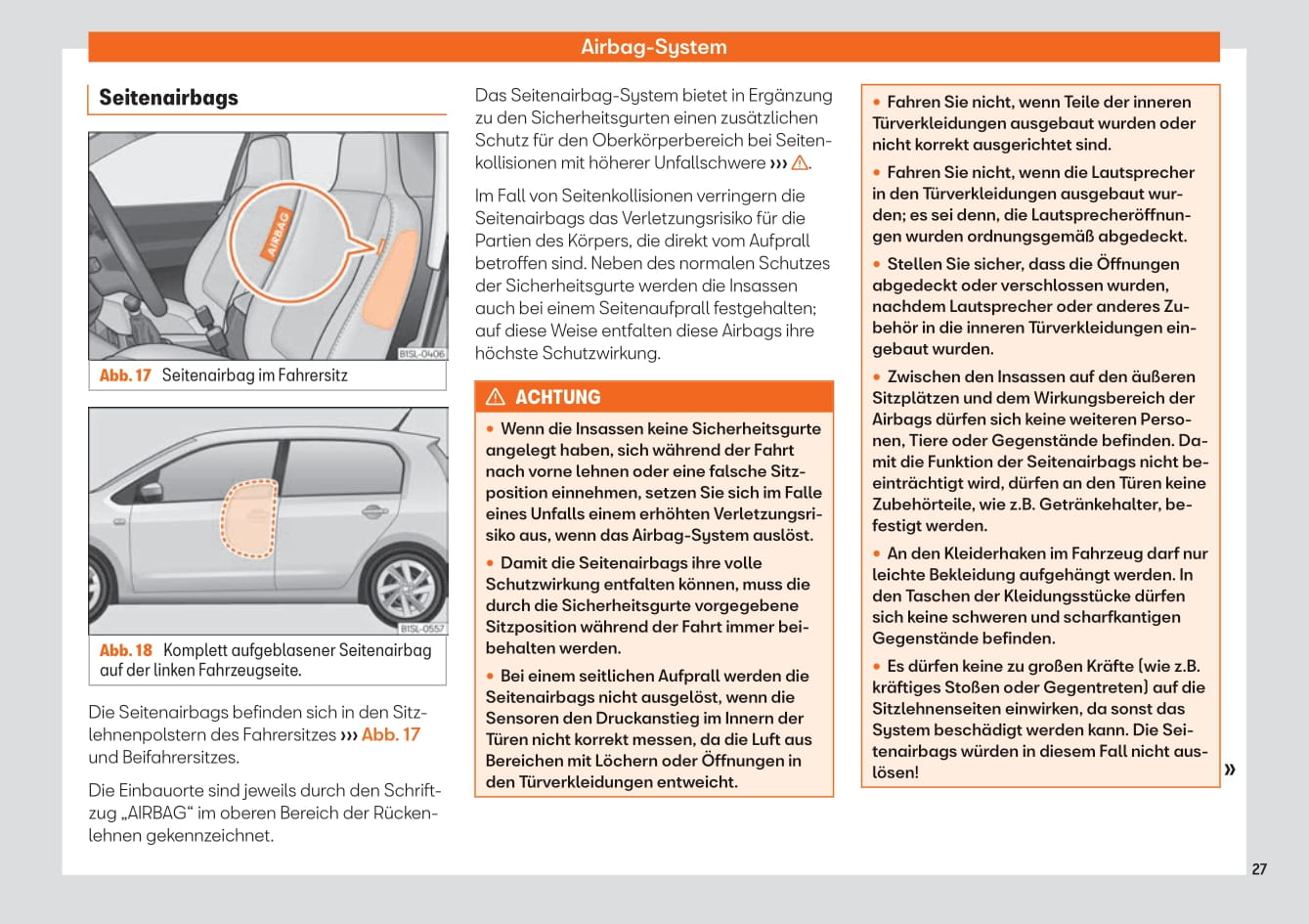 2019-2020 Seat Mii Electric Owner's Manual | German