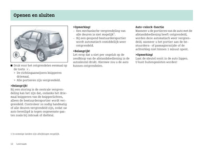 2003-2006 Smart Forfour Gebruikershandleiding | Nederlands