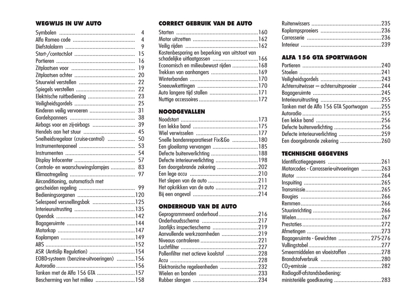 2002-2003 Alfa Romeo 156 Gebruikershandleiding | Nederlands