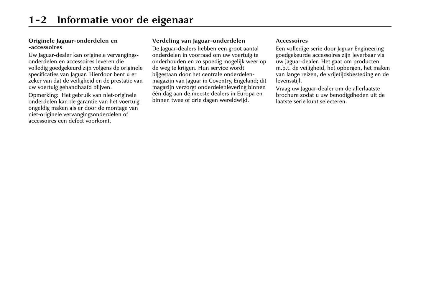 2000-2001 Jaguar S-Type Gebruikershandleiding | Nederlands