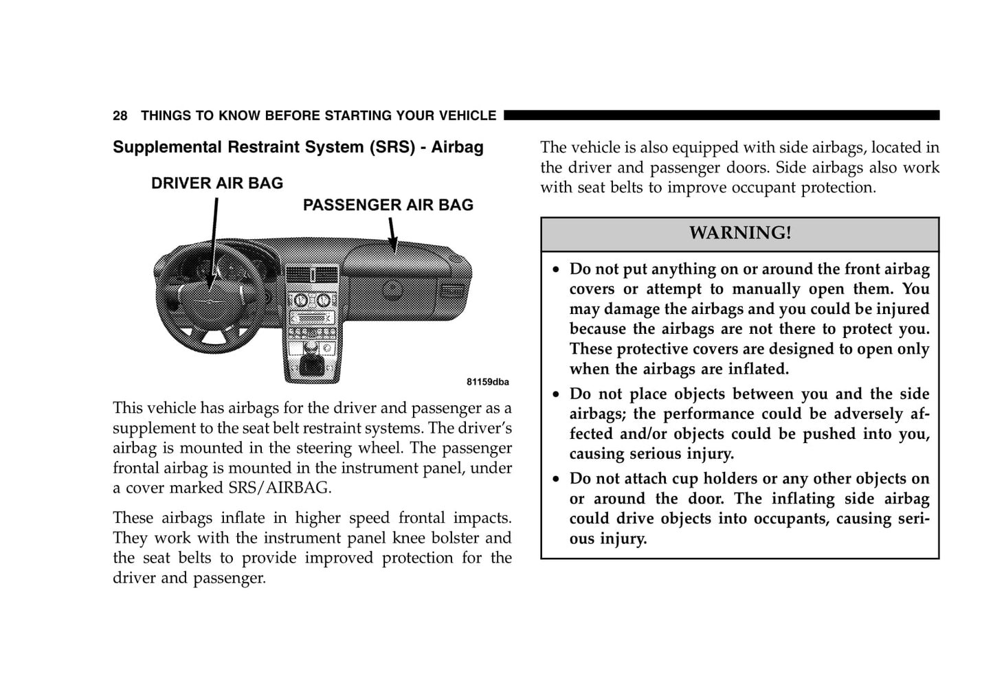 2004-2006 Chrysler Crossfire SRT6 Owner's Manual | English