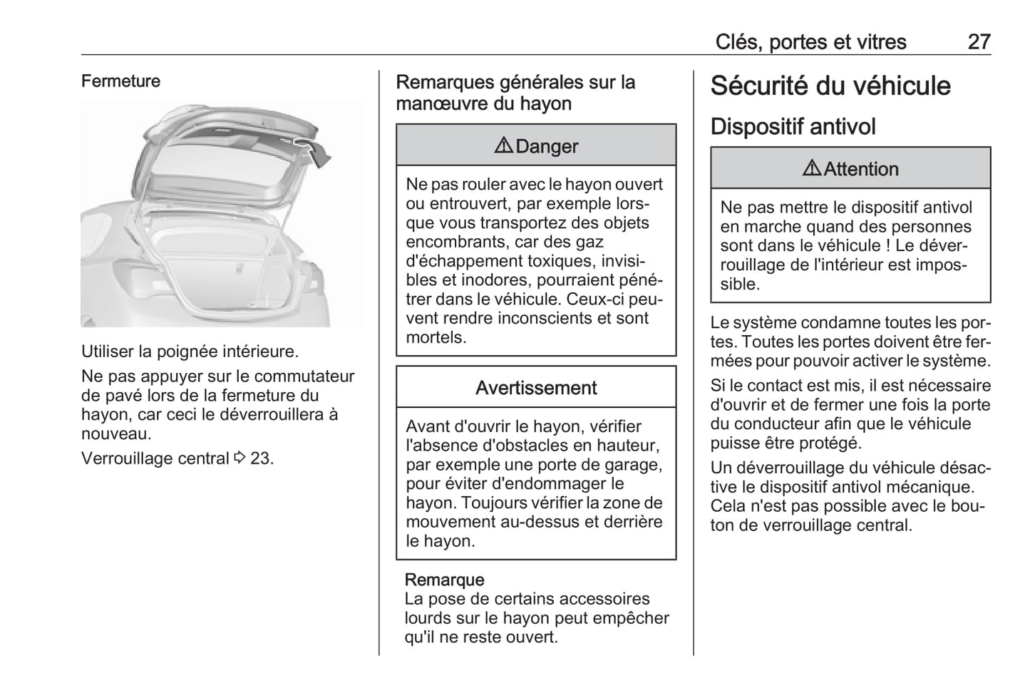 2016-2017 Opel Corsa Owner's Manual | French