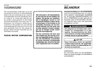 1988-2003 Suzuki Swift Gebruikershandleiding | Nederlands