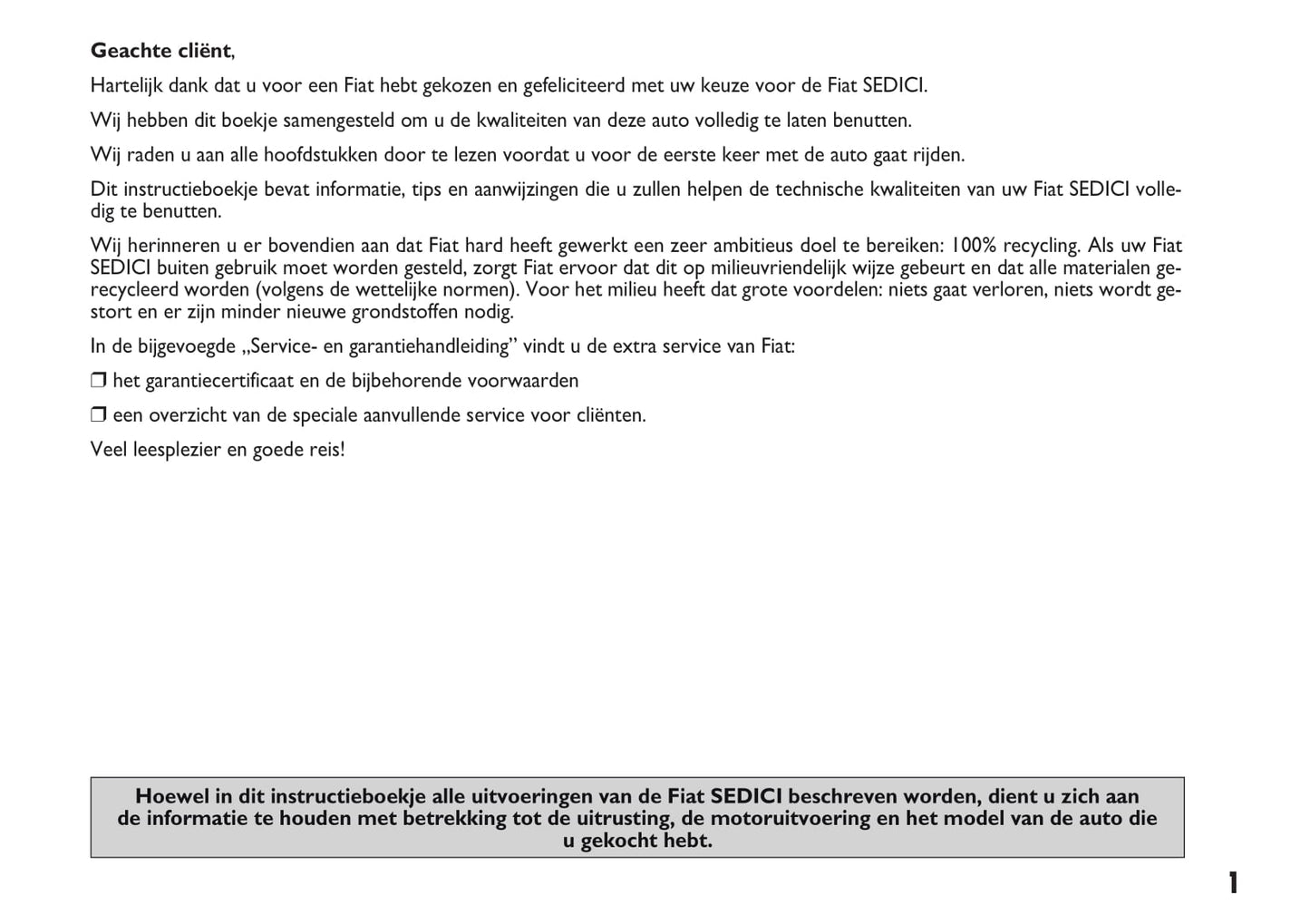 2009-2012 Fiat Sedici Gebruikershandleiding | Nederlands