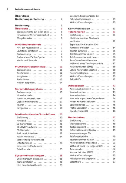 Audi MMI Bedienungsanleitung 2012