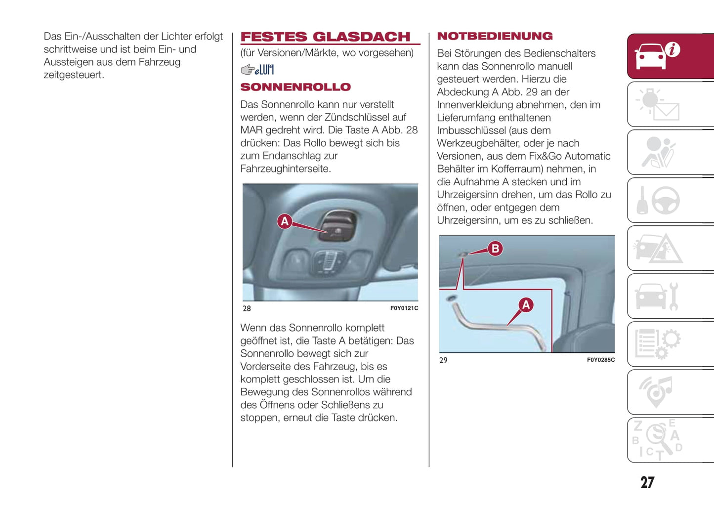 2015-2016 Fiat 500L Bedienungsanleitung | Deutsch