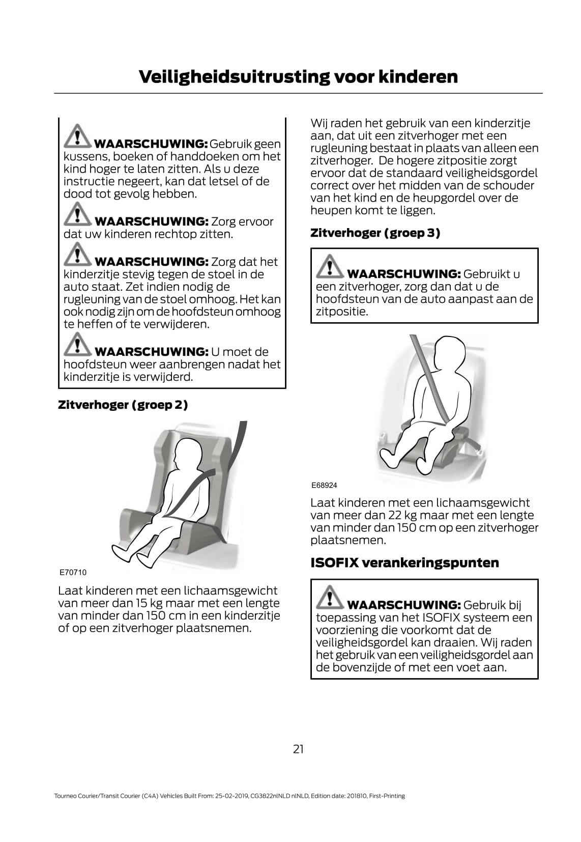 2019-2020 Ford Tourneo Courier / Transit Courier Owner's Manual | Dutch