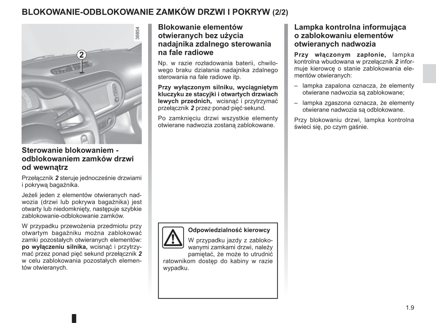 2018-2019 Renault Twingo Owner's Manual | Polish