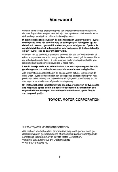2003-2005 Toyota Previa Gebruikershandleiding | Nederlands