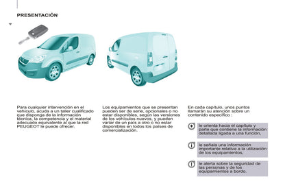 2016-2017 Peugeot Partner Owner's Manual | Spanish