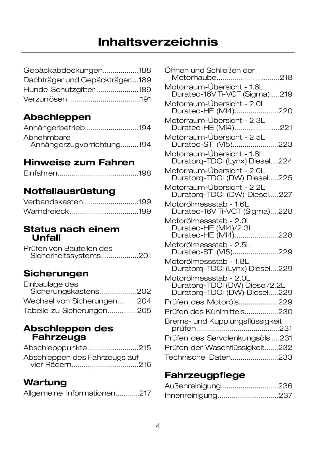 2007-2008 Ford Mondeo Owner's Manual | German