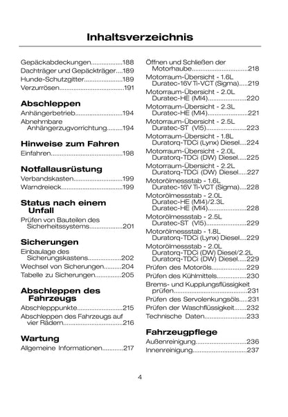 2007-2008 Ford Mondeo Owner's Manual | German