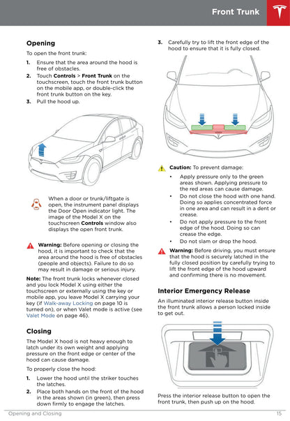 2016-2019 Tesla Model X Bedienungsanleitung | Englisch