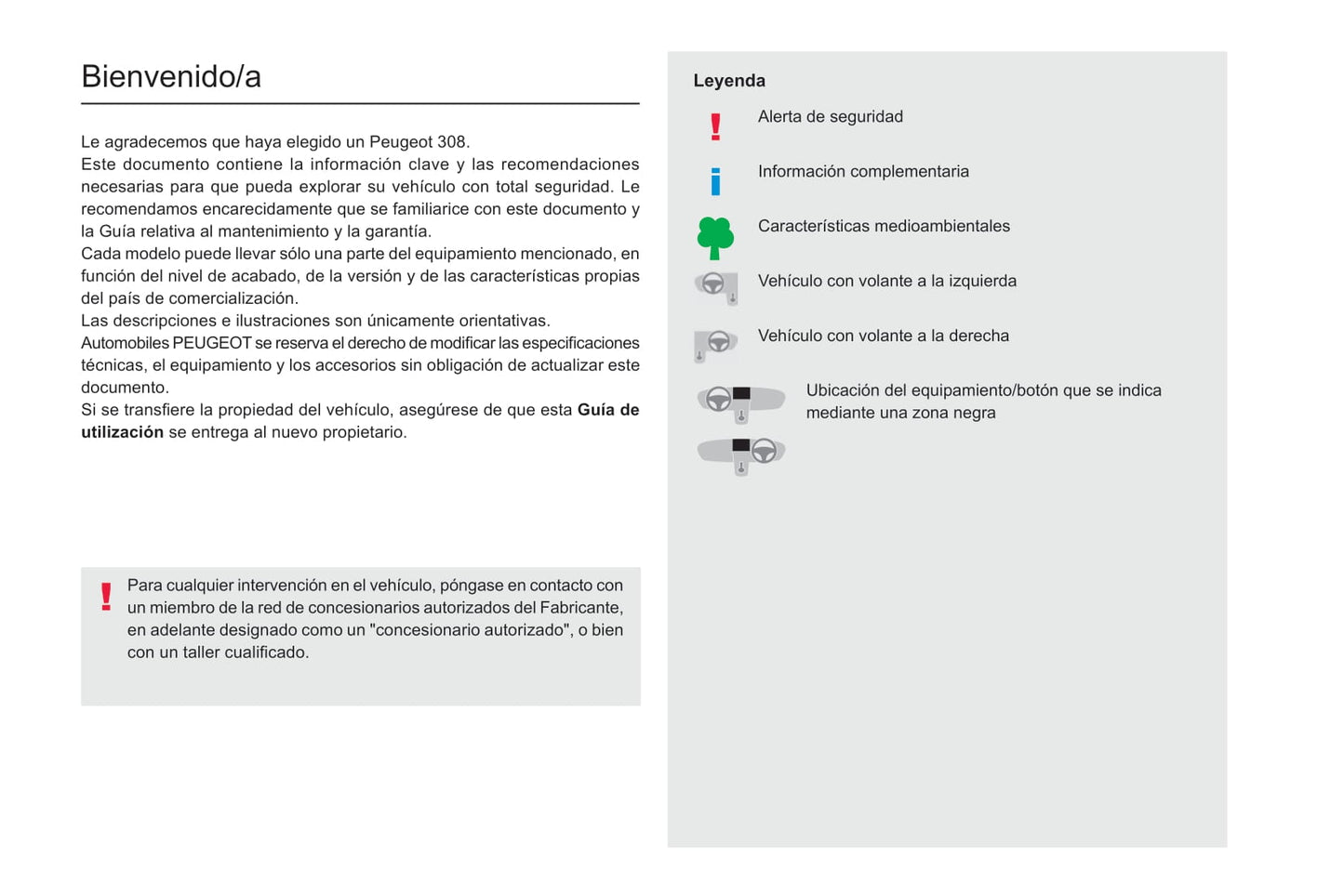 2021-2023 Peugeot 308 Gebruikershandleiding | Spaans