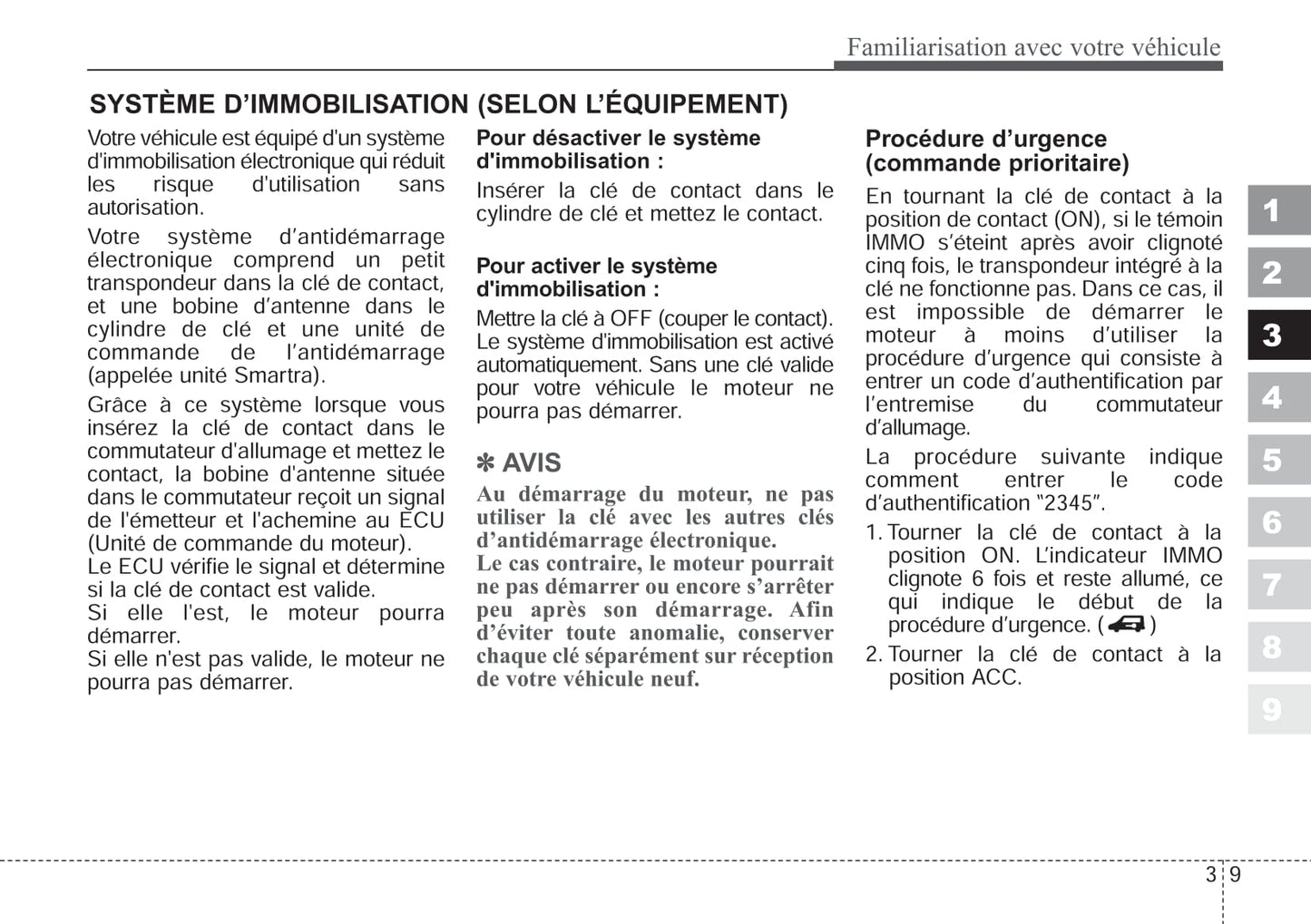 2006-2007 Kia Sportage Owner's Manual | French