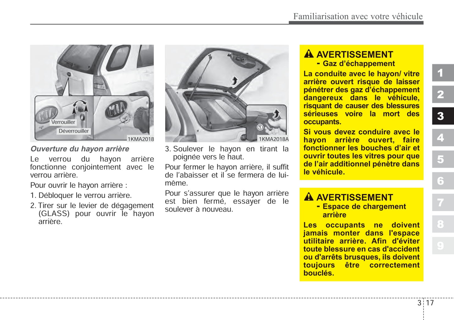 2006-2007 Kia Sportage Owner's Manual | French
