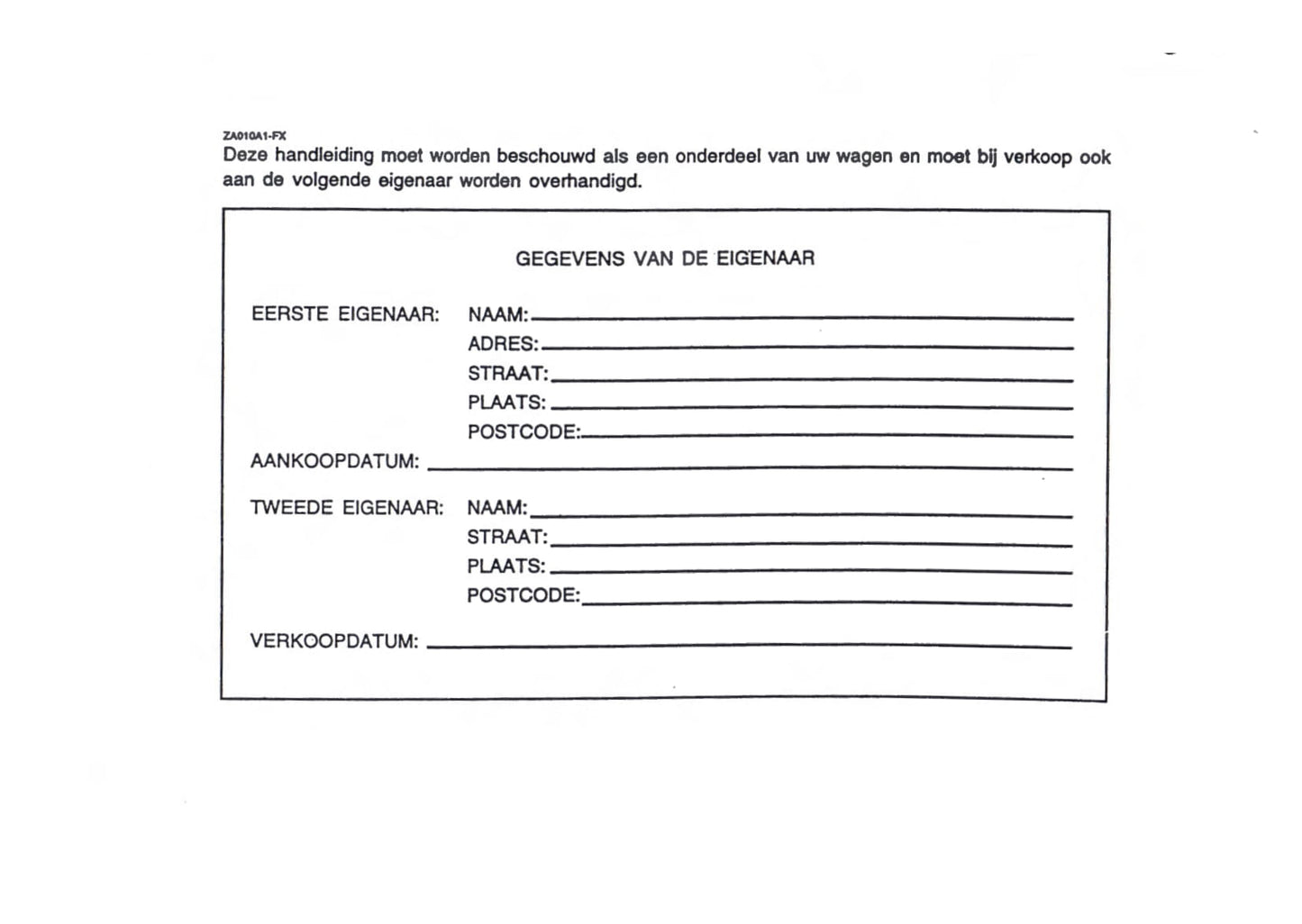 2000-2001 Hyundai Trajet Gebruikershandleiding | Nederlands