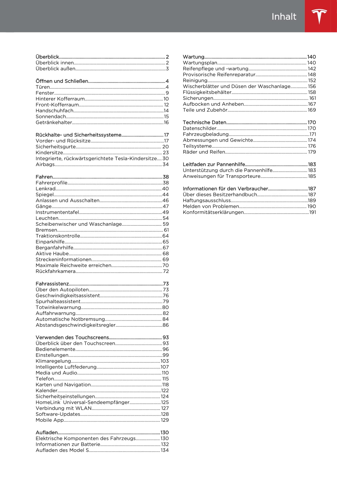 2013-2016 Tesla Model S Gebruikershandleiding | Duits