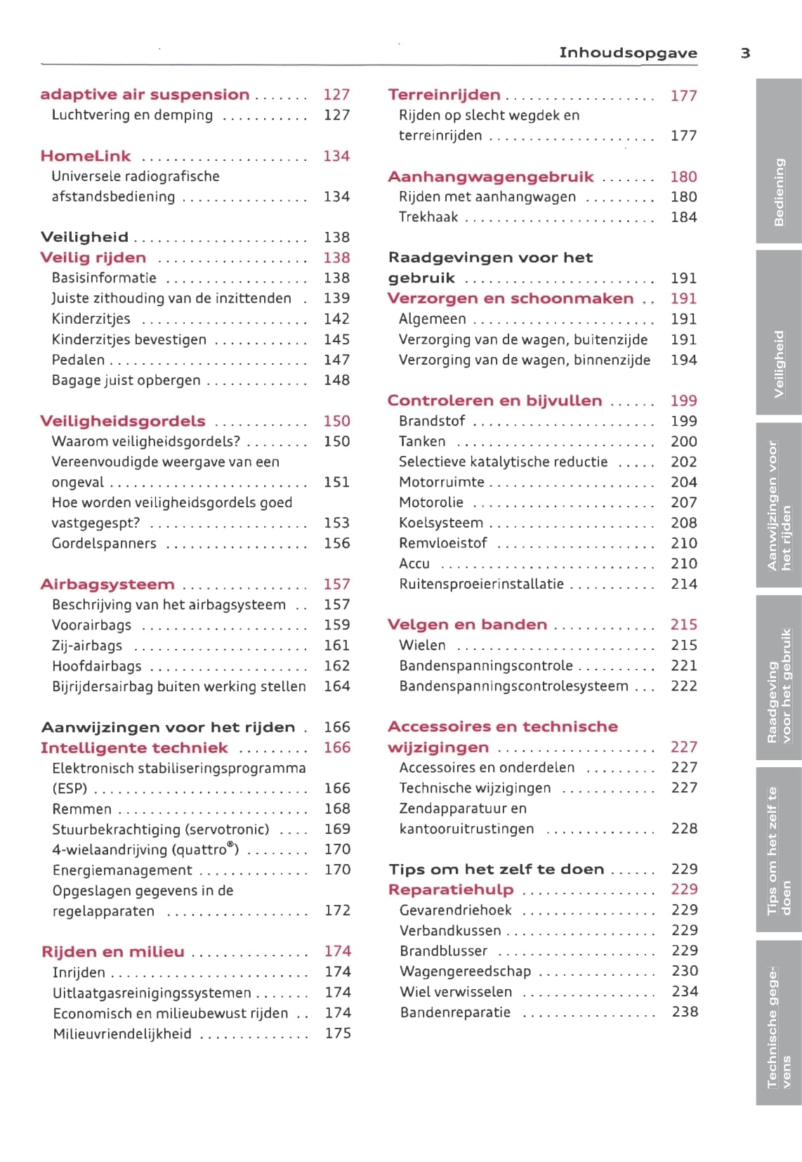 2009-2015 Audi Q7 Owner's Manual | Dutch