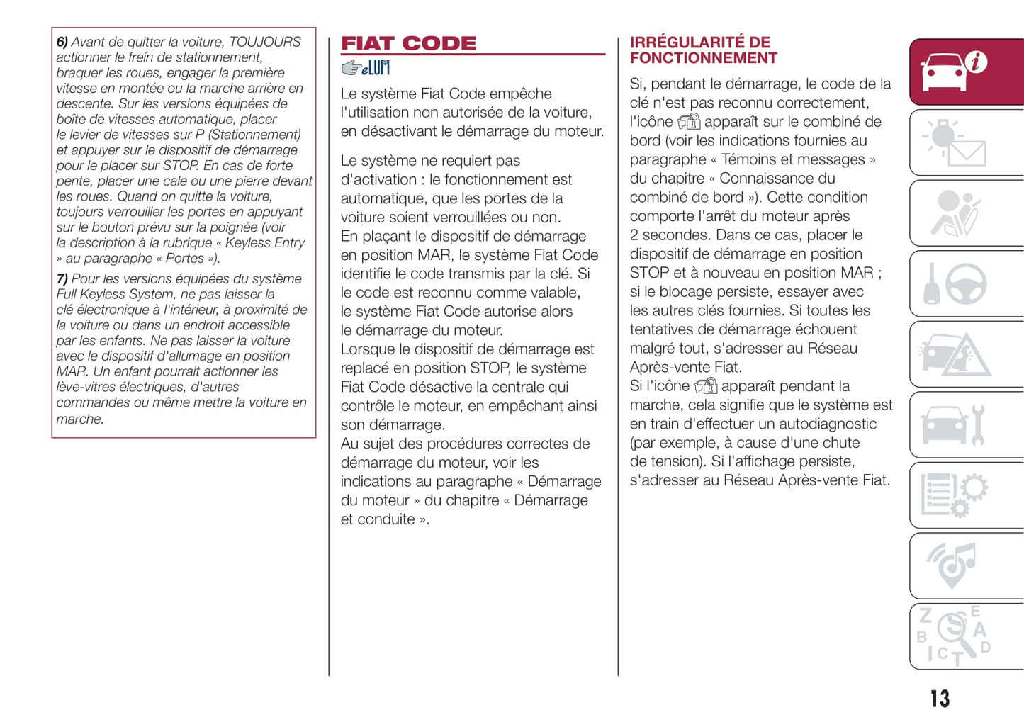 2015-2018 Fiat 500X Gebruikershandleiding | Frans