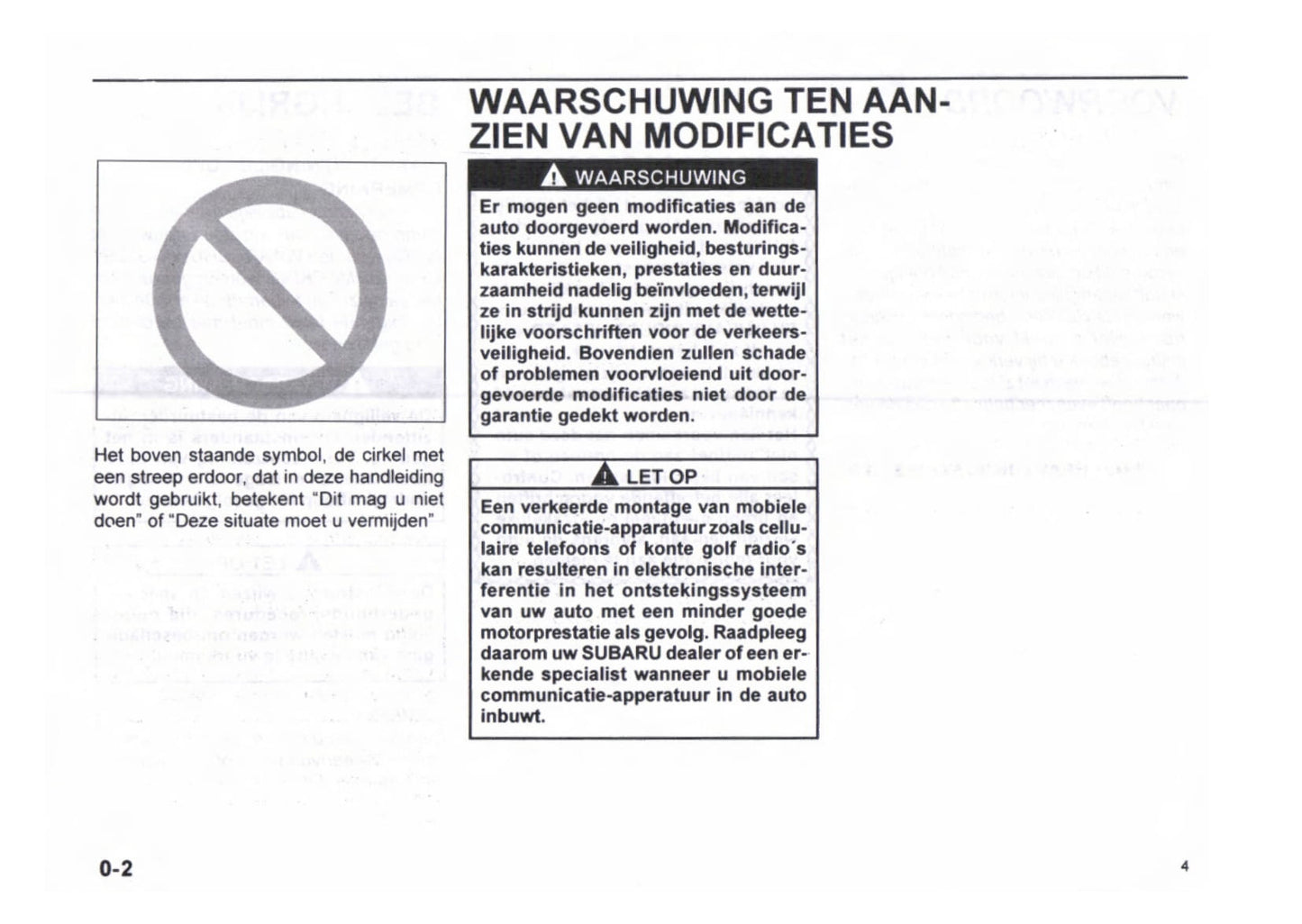 1999-2000 Subaru Justy Owner's Manual | Dutch