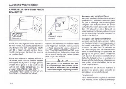 1999-2000 Subaru Justy Gebruikershandleiding | Nederlands