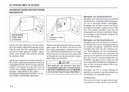 1999-2000 Subaru Justy Owner's Manual | Dutch