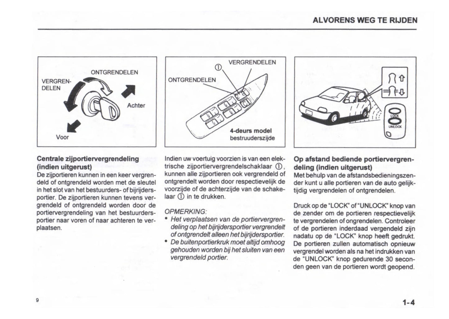 1999-2000 Subaru Justy Owner's Manual | Dutch