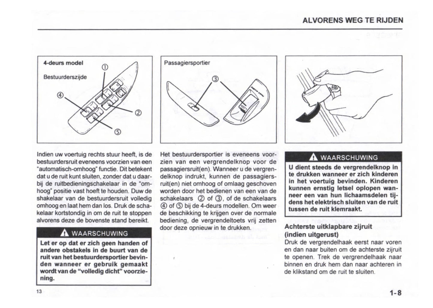 1999-2000 Subaru Justy Owner's Manual | Dutch