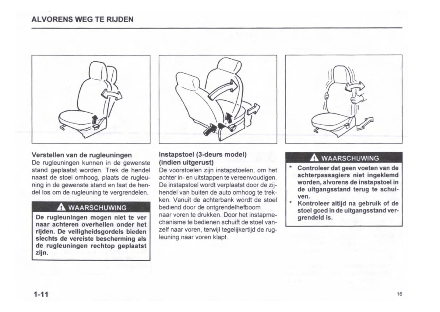 1999-2000 Subaru Justy Owner's Manual | Dutch