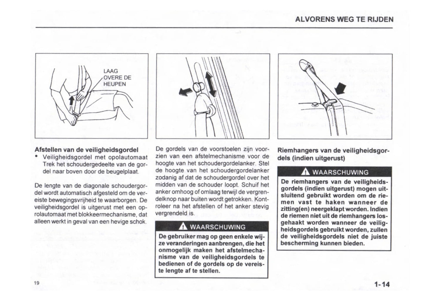 1999-2000 Subaru Justy Owner's Manual | Dutch