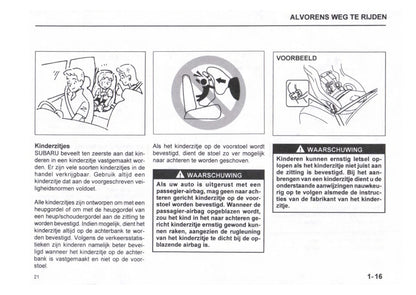 1999-2000 Subaru Justy Gebruikershandleiding | Nederlands