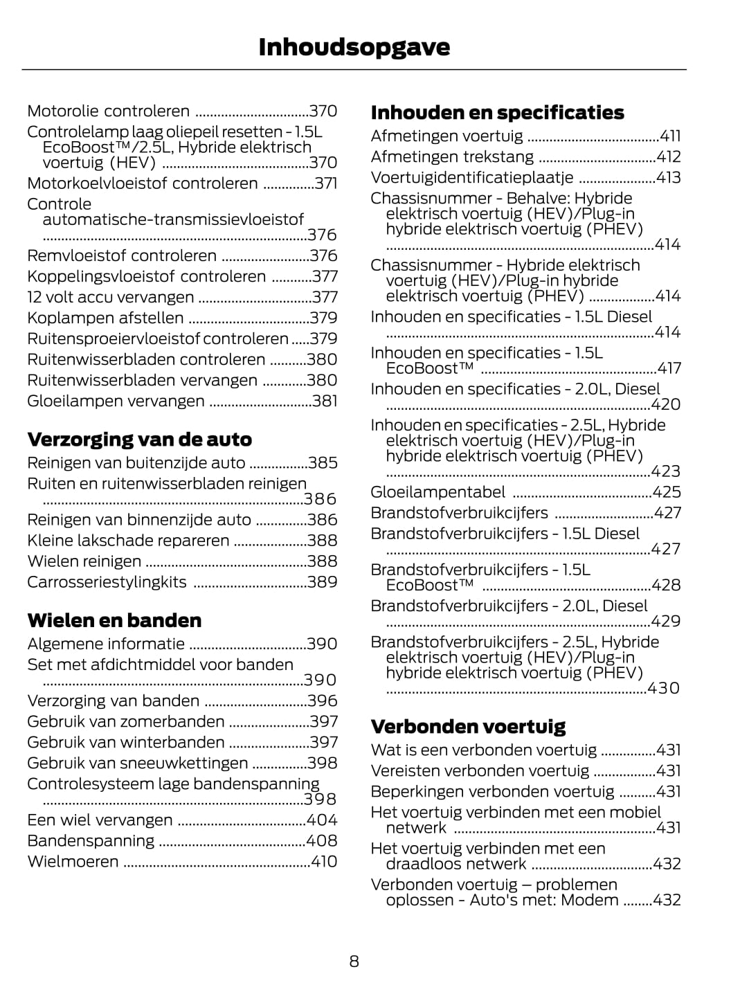 2021 Ford Kuga Owner's Manual | Dutch