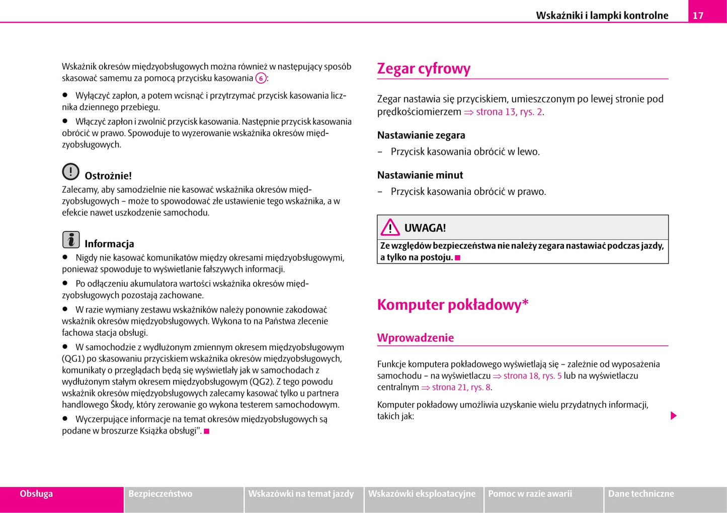 2007-2010 Skoda Fabia Owner's Manual | Polish