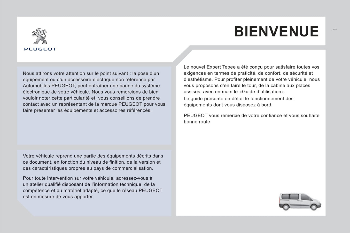 2012-2013 Peugeot Expert Tepee Gebruikershandleiding | Frans