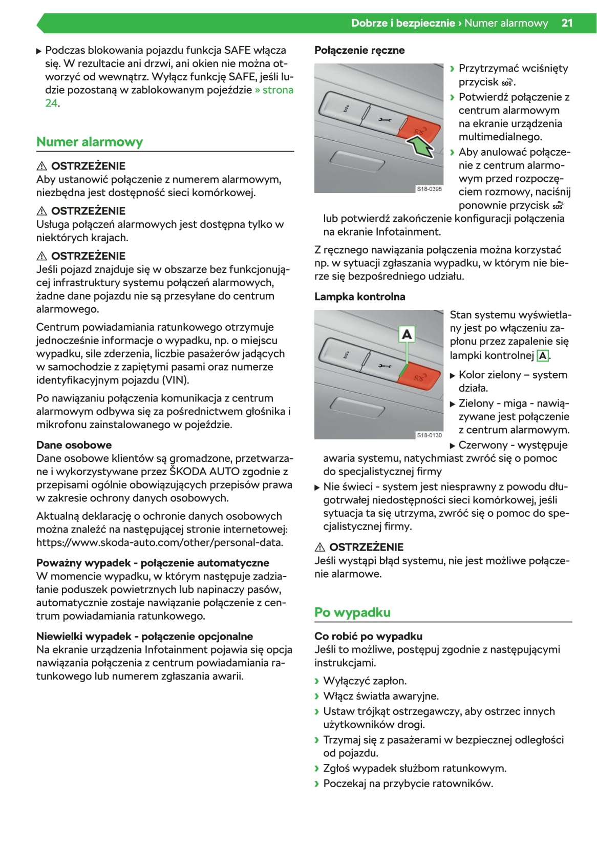 2019-2020 Skoda Superb Owner's Manual | Polish