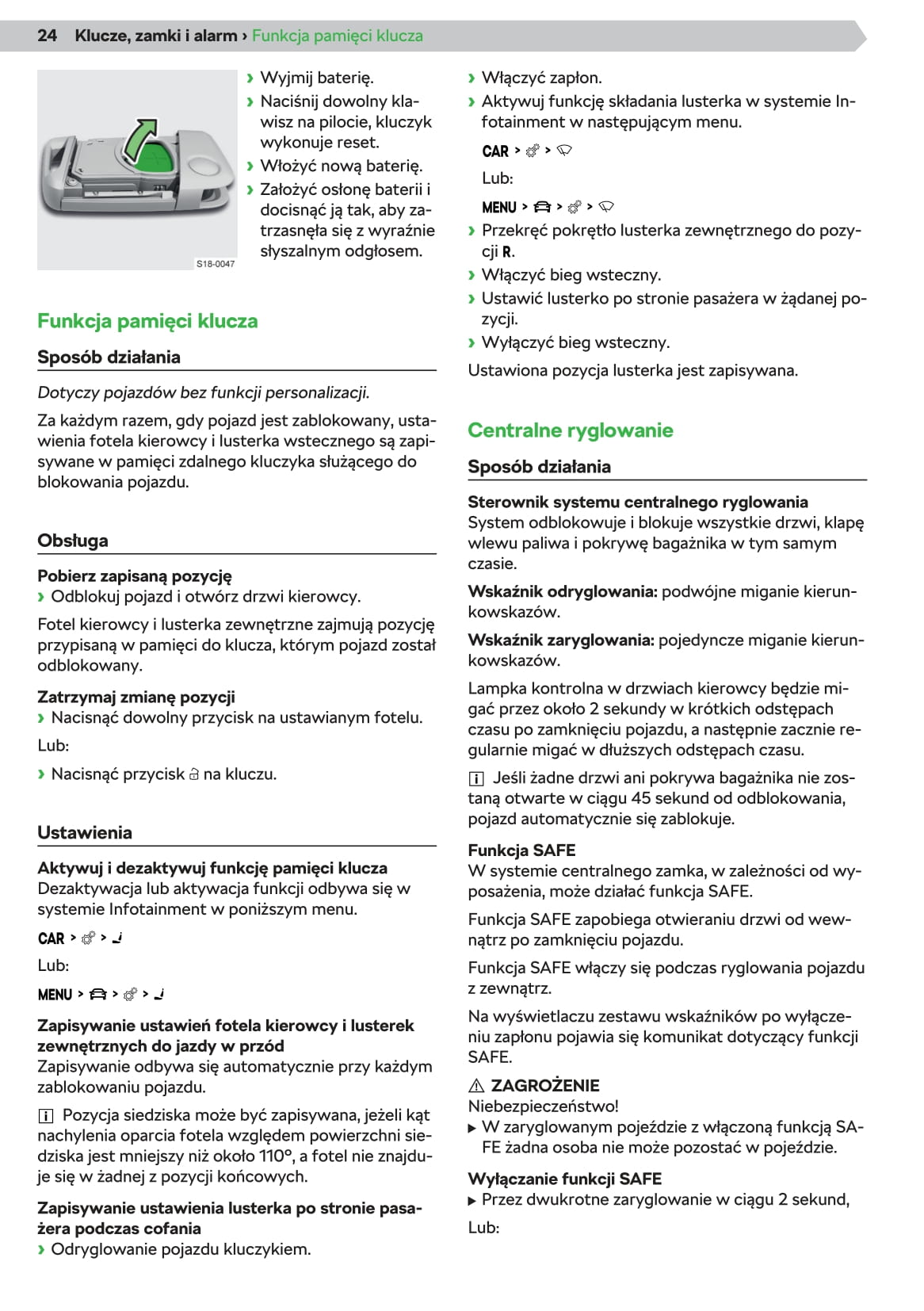 2019-2020 Skoda Superb Owner's Manual | Polish