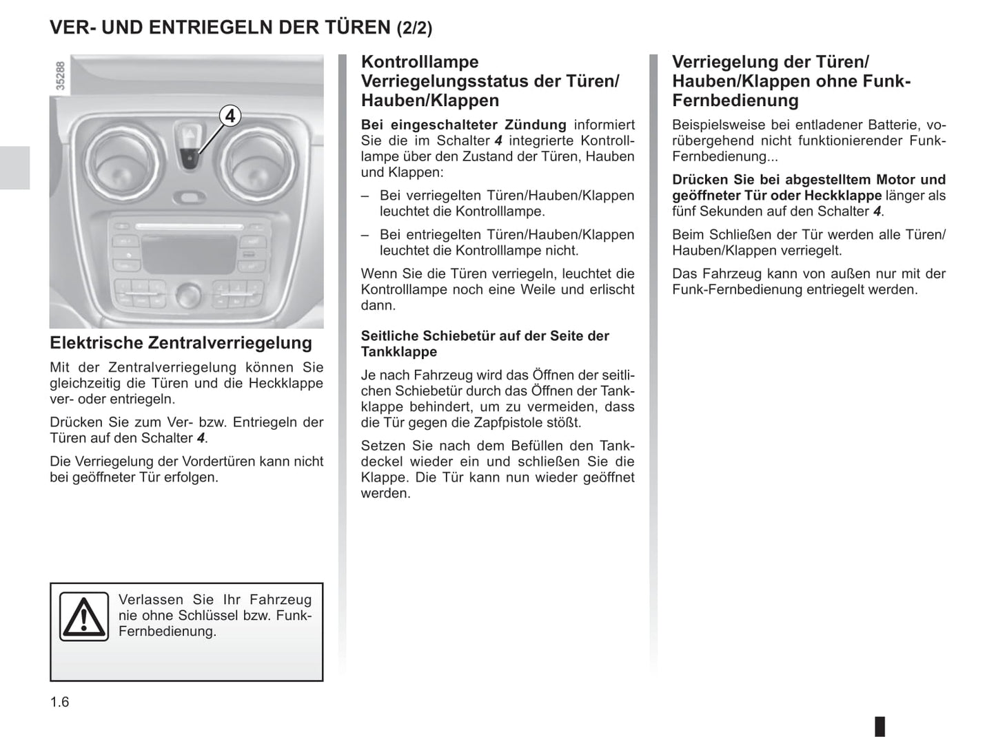 2015-2016 Dacia Dokker Van Owner's Manual | German