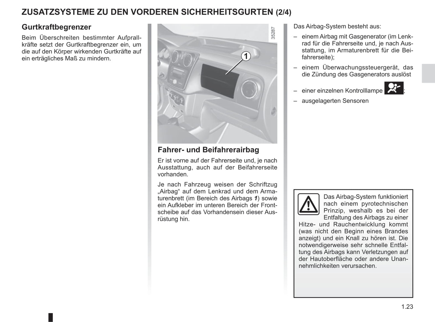 2015-2016 Dacia Dokker Van Owner's Manual | German