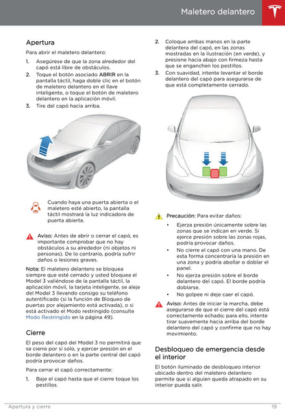 2019 Tesla Model 3 Gebruikershandleiding | Spaans