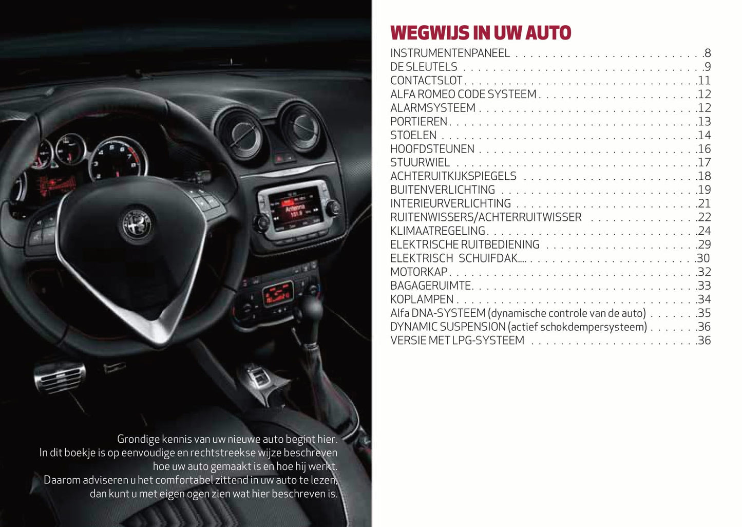 2016-2020 Alfa Romeo MiTo Gebruikershandleiding | Nederlands