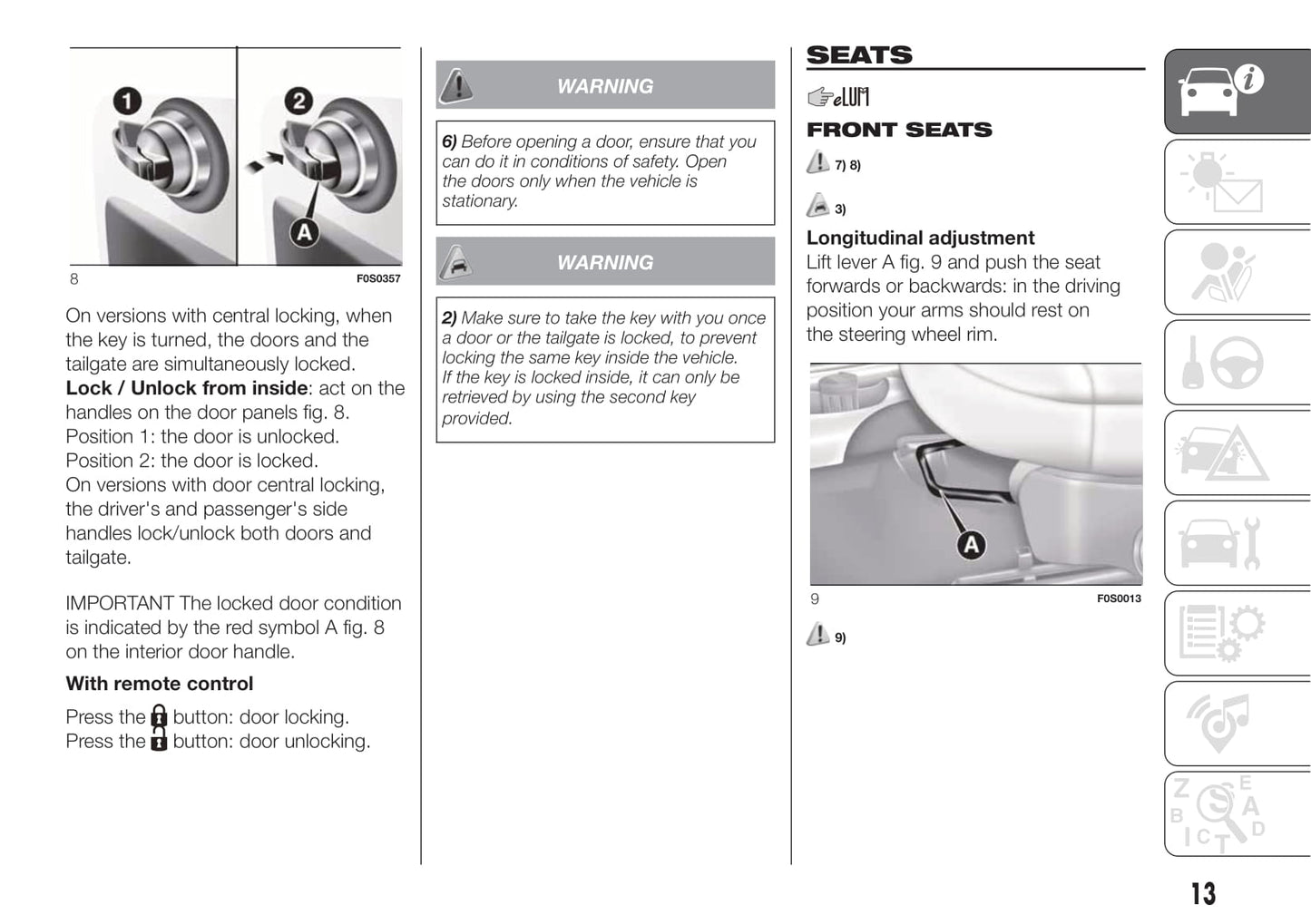 2014-2015 Fiat 500 Gebruikershandleiding | Engels